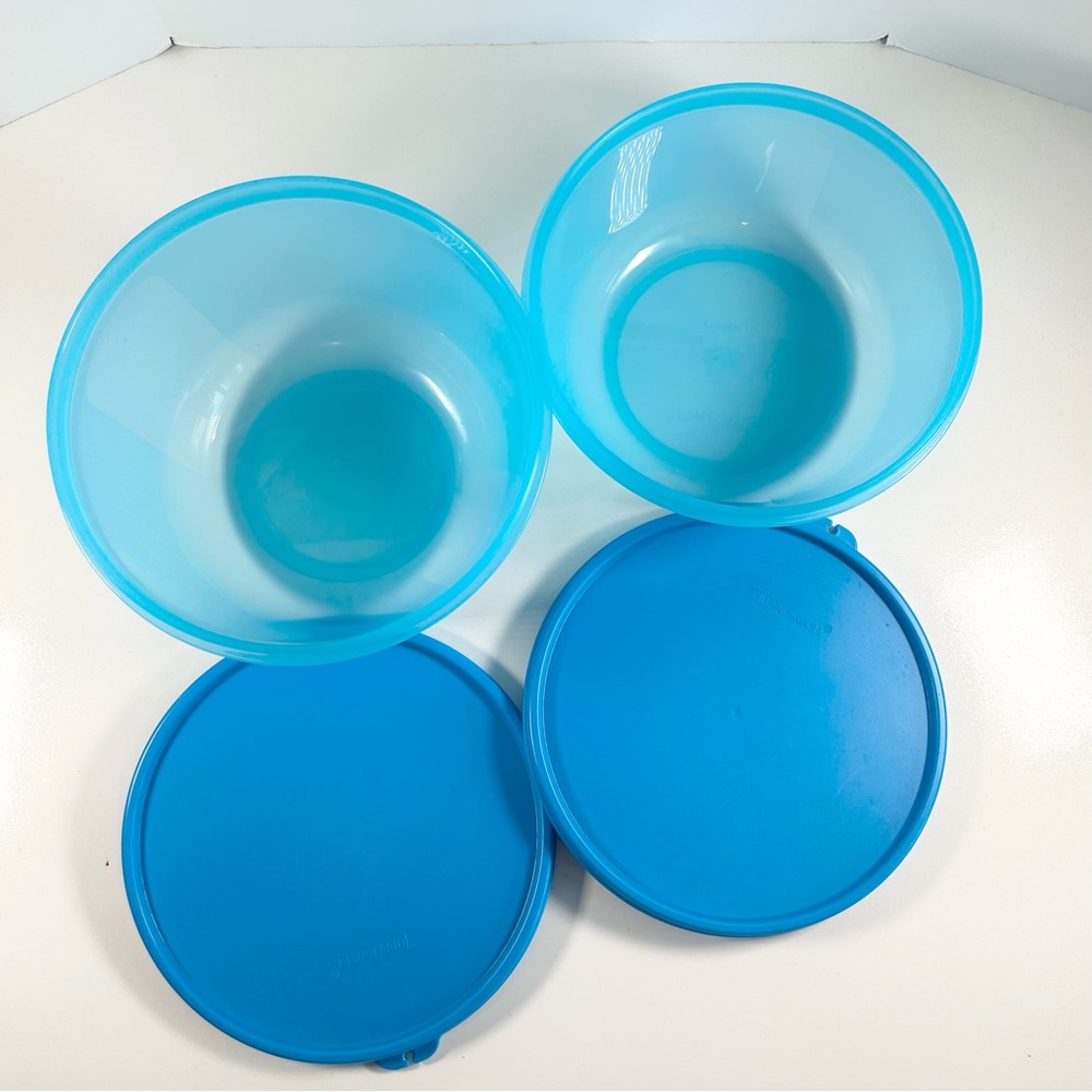 Tupperware Clarissa Blue Round Food Storage Bowls with Lids 1.5L 2L 1701 1700 - Picture 10 of 11